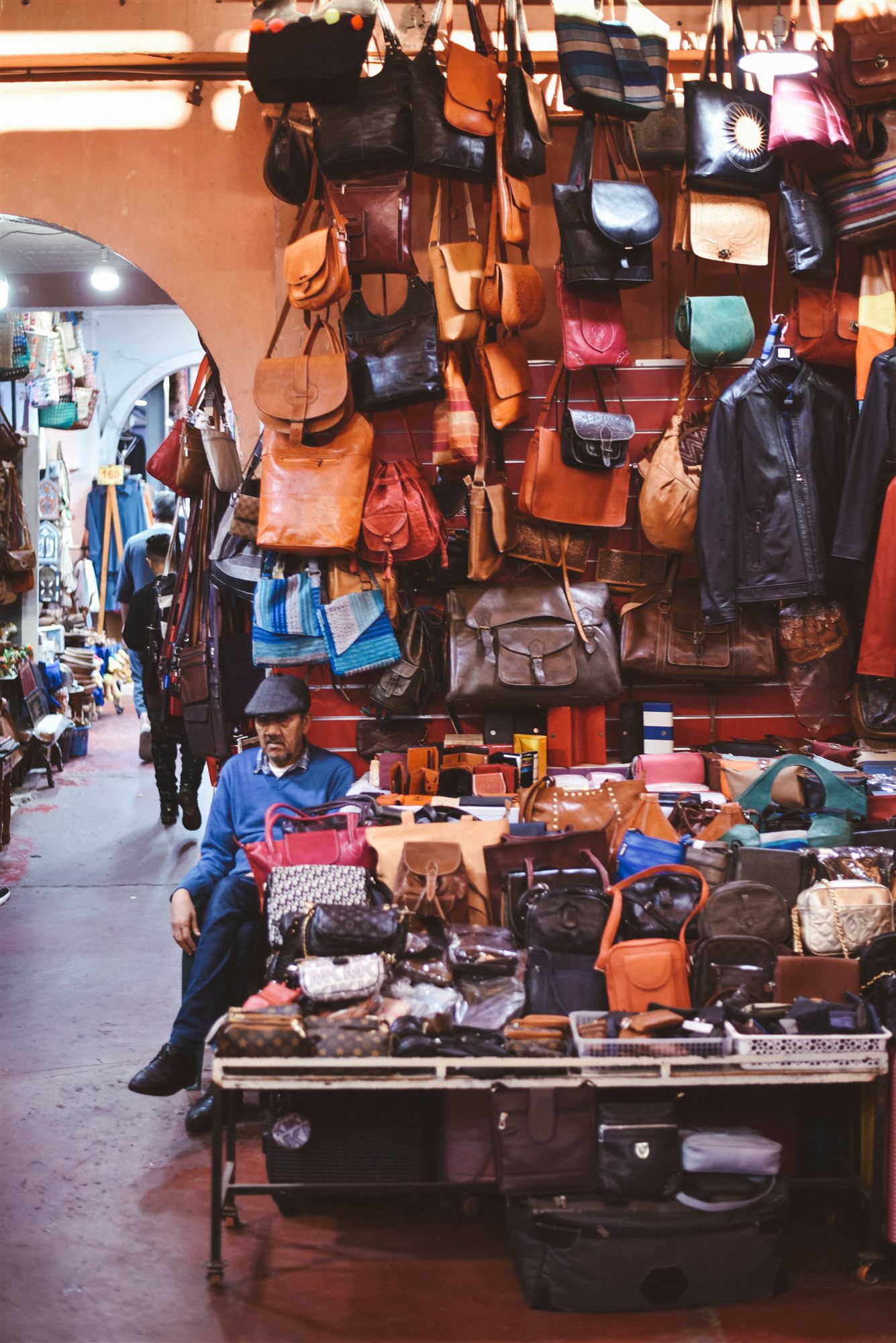 Local souk market stall in Morocco
