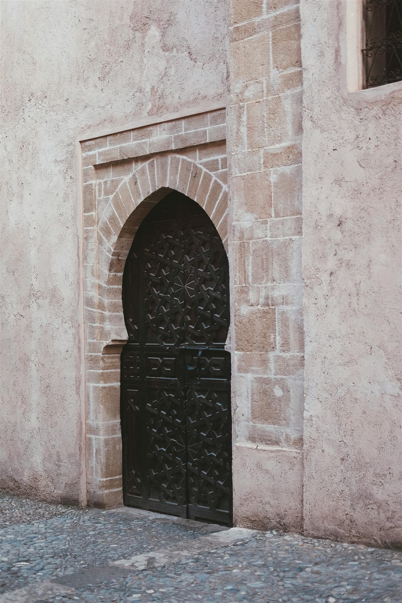 Traditional carved Moroccan door